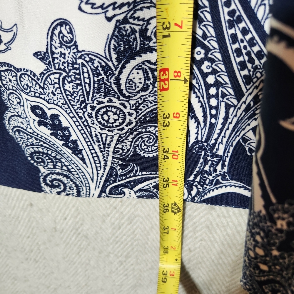 Perceptions New York Size 10 Elegant Navy and White Paisley Mini Dress - Picture 7 of 11